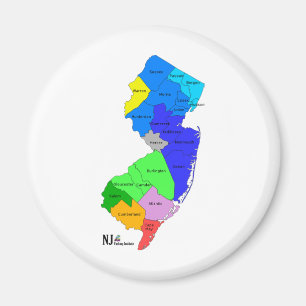 New-Jersey Landkreise in der Farbe Magnet