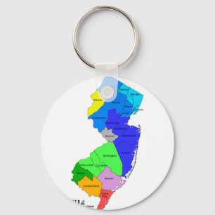 New-Jersey Landkreise in der Farbe Schlüsselanhänger