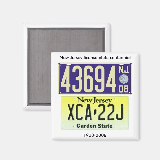 New Jersey License Plate Centennial Magnet (Vorderseite/Rückseite)