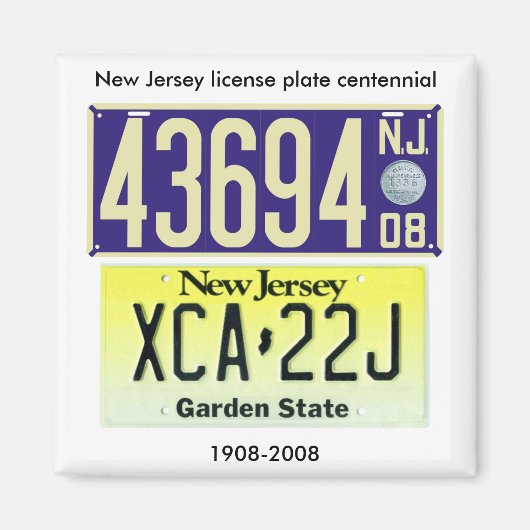 New Jersey License Plate Centennial Magnet (Vorne)