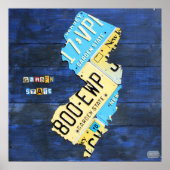 New Jersey License Plate Map Poster (Vorne)