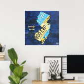 New Jersey License Plate Map Poster (Heimbüro)