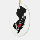 New-Jersey Liebe! Geschenke für NJ Liebhaber Keramikornament (Links)