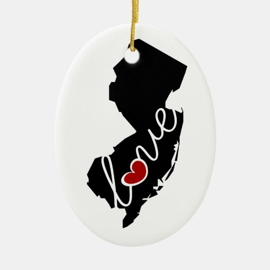 New-Jersey Liebe! Geschenke für NJ Liebhaber Keramikornament (Vorne)