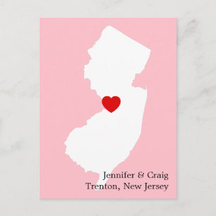 New Jersey-Liebe Save the Date Ankündigungspostkarte