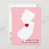 New Jersey-Liebe Save the Date Ankündigungspostkarte (Vorne/Hinten)