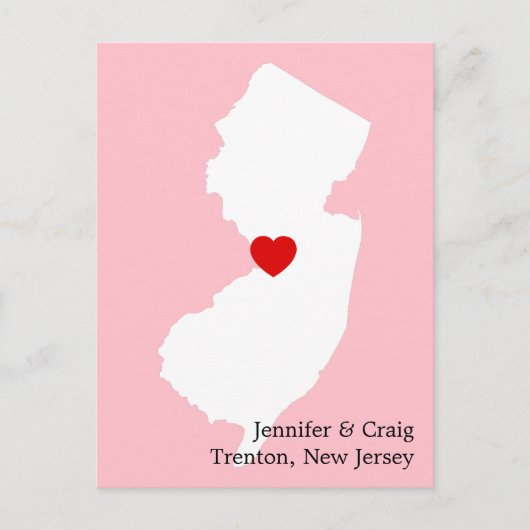 New Jersey-Liebe Save the Date Ankündigungspostkarte (Vorderseite)