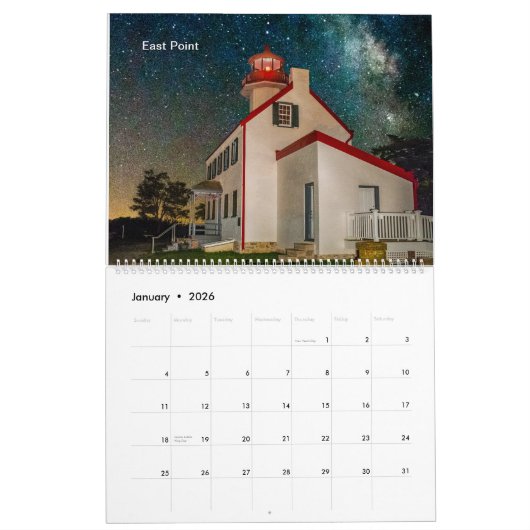 New Jersey Lighthouse Calendar Kalender (Jan 2026)