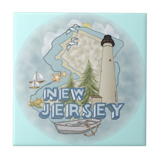 New Jersey Lighthouse Fliese (Vorderseite)