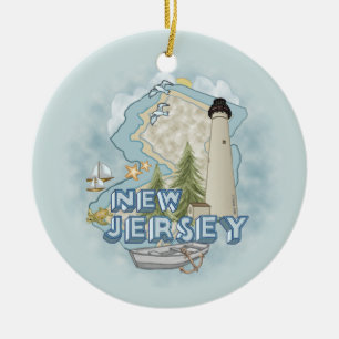 New Jersey Lighthouse Keramik Ornament