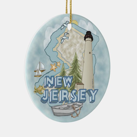 New Jersey Lighthouse Keramik Ornament (Rechts)