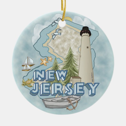 New Jersey Lighthouse Keramik Ornament (Vorne)
