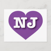 New Jersey Lila Heart - I Liebe NJ Postkarte (Vorderseite)