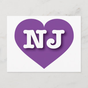 New Jersey Lila Heart - I Liebe NJ Postkarte
