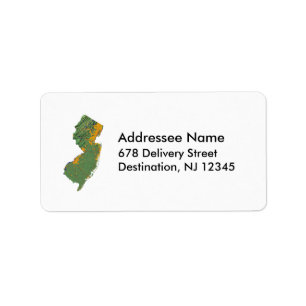 New Jersey Map Address Label Adressaufkleber