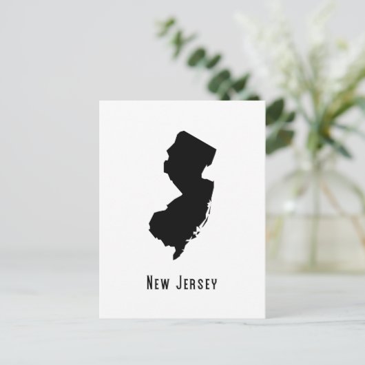 New Jersey Map - Black and White Modern New Jersey Postkarte (Stehend Vorderseite)