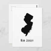 New Jersey Map - Black and White Modern New Jersey Postkarte (Vorne/Hinten)