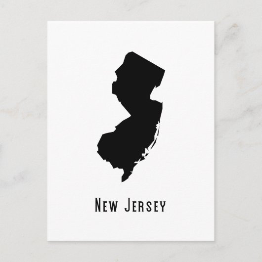 New Jersey Map - Black and White Modern New Jersey Postkarte (Vorderseite)