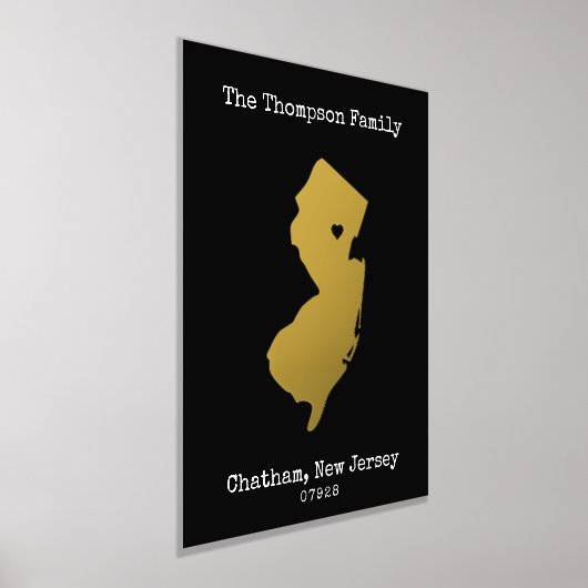 New Jersey Map Custom Familienname Foliendrucke (Ablage )