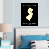 New Jersey Map Custom Familienname Foliendrucke (In Situ (Schlafzimmer))