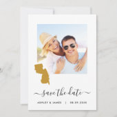 New Jersey Map Foto Wedding Save the Date Card (Vorderseite)