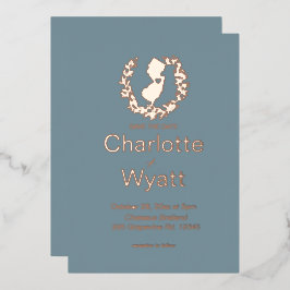 New Jersey Map Hochzeit in Urlaubsort Folieneinladung