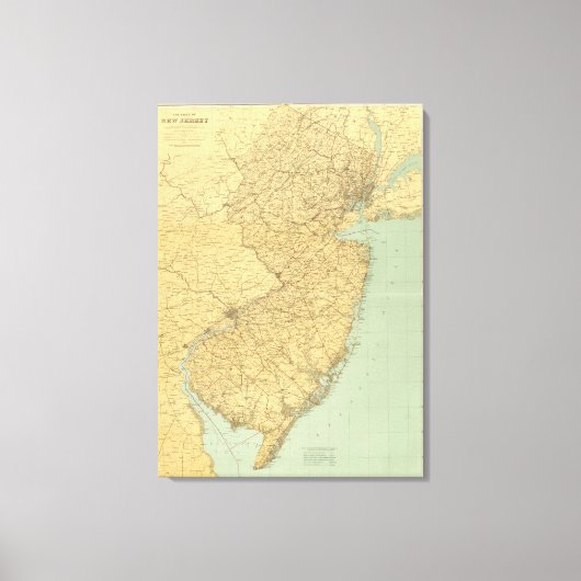 New Jersey Map Leinwanddruck (Vorderseite)