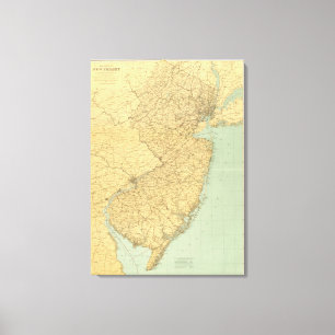 New Jersey Map Leinwanddruck