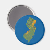 New Jersey Map Magnet (Vorderseite/Rückseite)