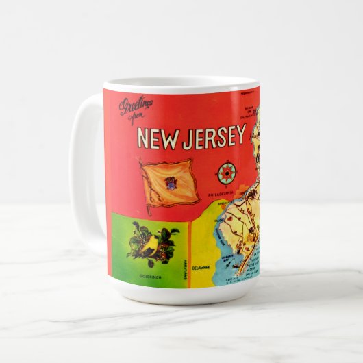 New Jersey Map of Beaches Kaffeetasse (Vorderseite Links)