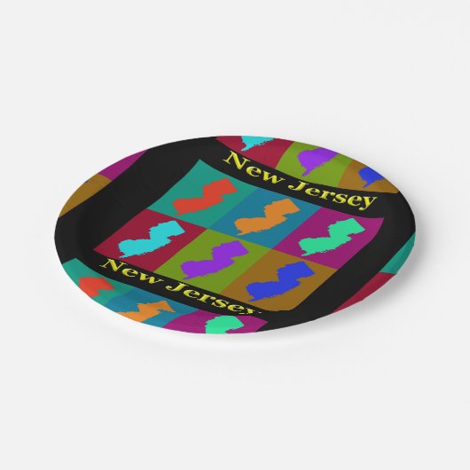 New Jersey Map Pappteller (Schrägansicht)