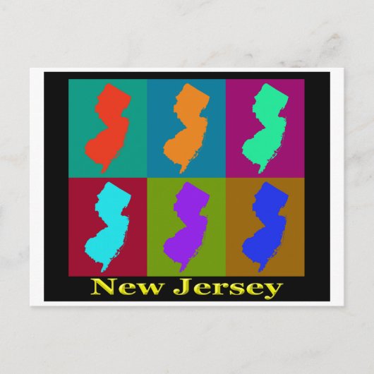 New Jersey Map Postkarte (Vorderseite)