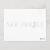 New Jersey Map Shaped Letter Staat Word Art Black Postkarte (Rückseite)