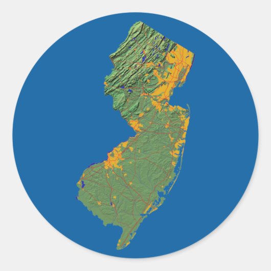 New Jersey Map Sticker (Vorderseite)