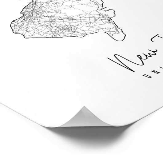 New Jersey Minimal Street Map Poster (Ecke)