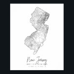 New Jersey Minimal Street Map Poster<br><div class="desc">New Jersey Minimal Street Map</div>