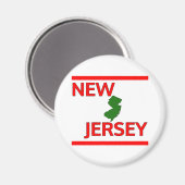New Jersey mit Staat-Kontur Magnet (Vorderseite/Rückseite)