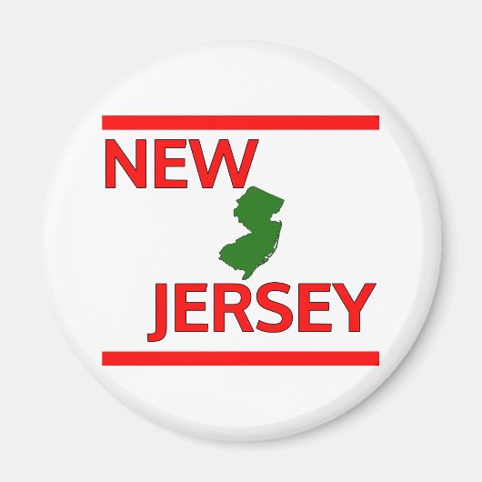 New Jersey mit Staat-Kontur Magnet (Vorne)