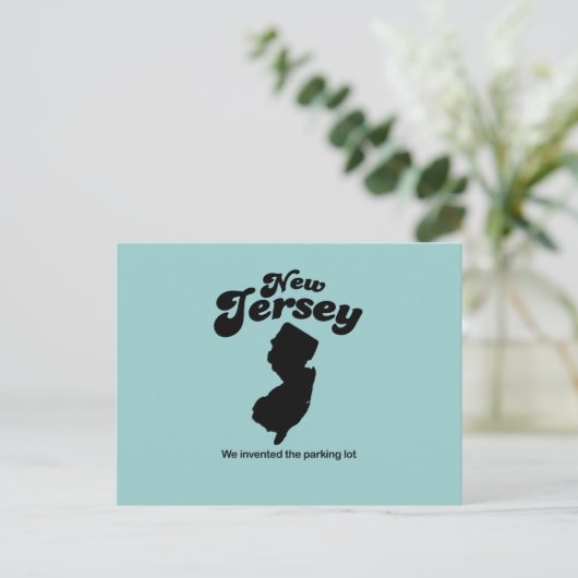 New Jersey Motto - Wir erfanden den Parkplatz Postkarte (Stehend Vorderseite)