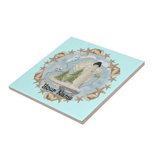 New Jersey Muscheln Lighthouse Tile Fliese (Seite)