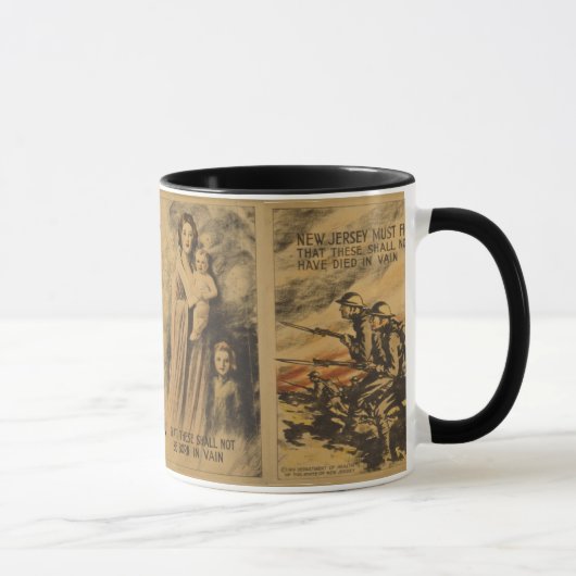 "New Jersey muss kämpfen..." WW I Tasse (Rechts)
