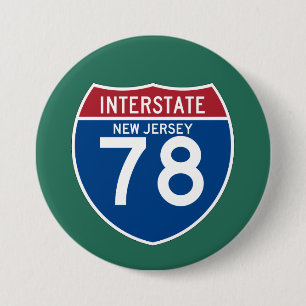 New-Jersey NJ I-78 Autobahn-Schild - Button
