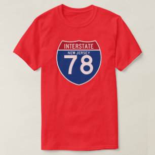 New-Jersey NJ I-78 Autobahn-Schild - T-Shirt