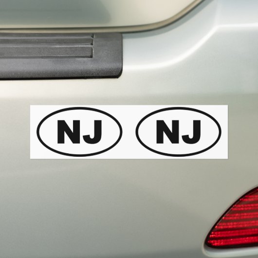 New Jersey NJ oval Autoaufkleber (Auf Auto)