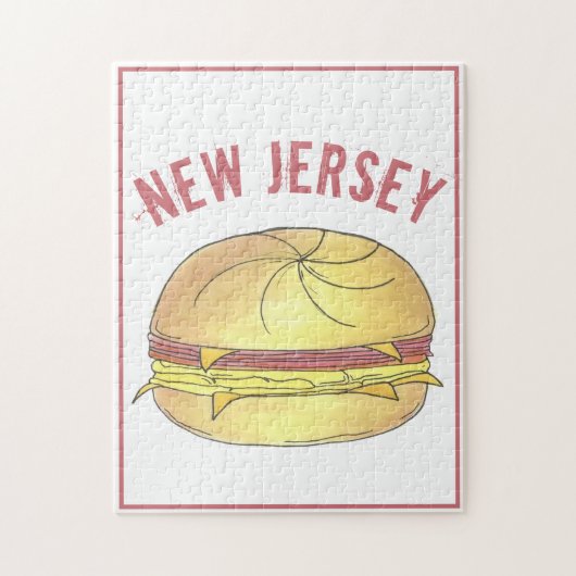 New Jersey NJ Pork Roll Ham Egg Breakfast Sandwich Puzzle (Vertikal)