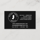 New Jersey Notare Public Services Visitenkarte (Vorderseite)