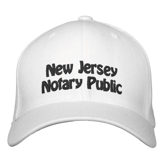 New Jersey Notary Public Embroided Baseball Cap Bestickte Baseballkappe (Vorderseite)