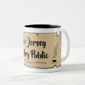 New Jersey Notary Public Scroll Feather Quill Zweifarbige Tasse (VorderseiteRechts)