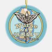 New Jersey Nurse Caduceus Keramik Ornament (Vorne)