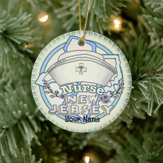 New Jersey Nurse Keramik Ornament (Baum)